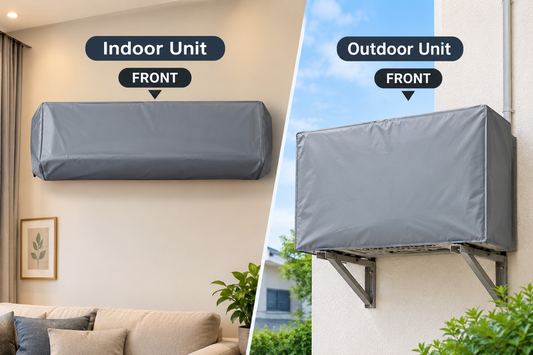 100% Waterproof AC Cover – Silver Sunscreen Multisize Indoor & Outdoor Air Conditioner Protective Cover
