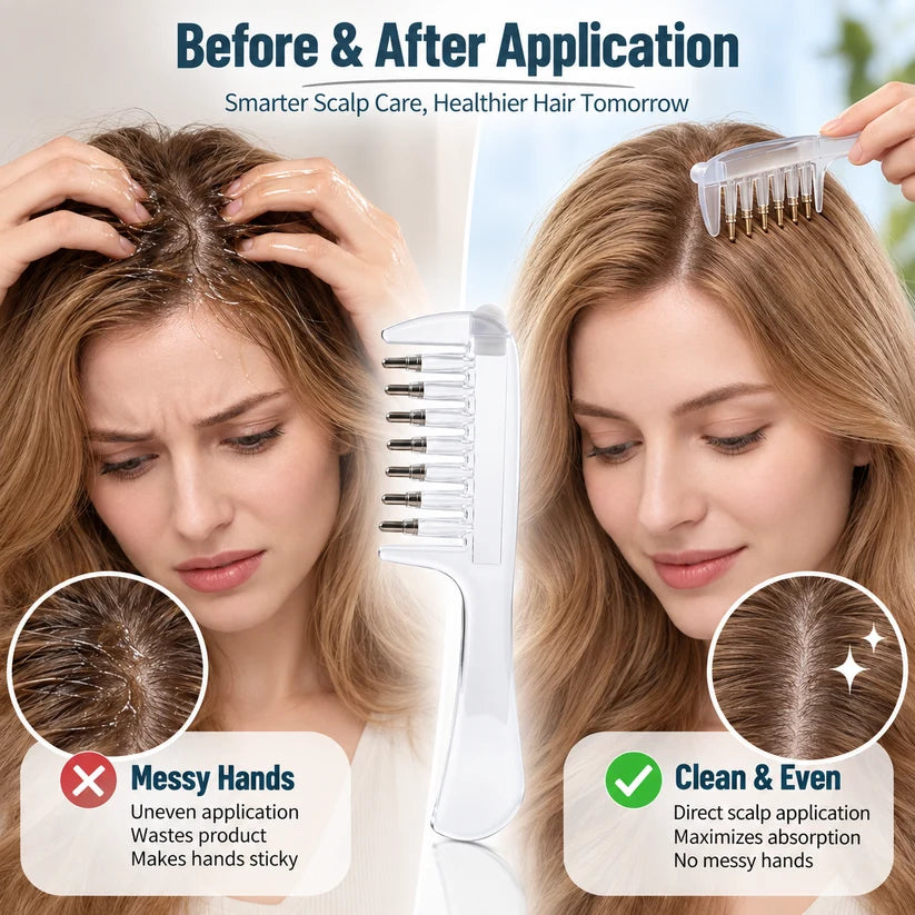 Hair Oil Applicator Comb – Scalp Massager & Hair Oil Applicator Brush