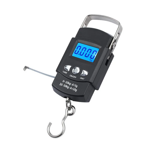 50kg Digital Luggage Scale with LCD Display & Retractable Measuring Tape | Portable Travel Hanging Scale