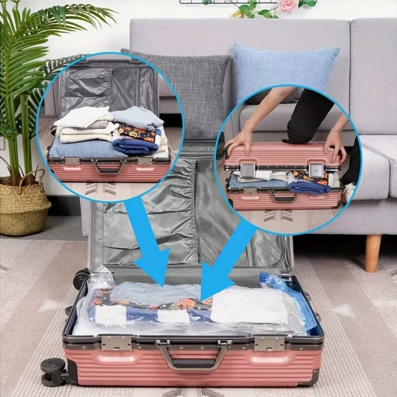 Vacuum Storage Bags with Hand Pump | Space Saver Vacuum Seal Bags for Clothes, Blankets, Bedding & Travel