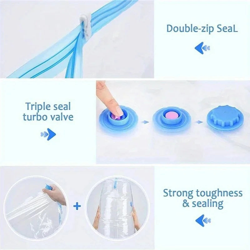 Vacuum Storage Bags with Hand Pump | Space Saver Vacuum Seal Bags for Clothes, Blankets, Bedding & Travel