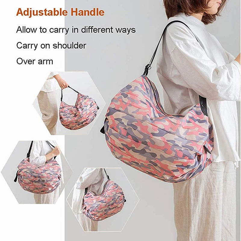 Foldable Storage Bag with Handle – Portable Large Capacity Travel & Shopping Tote Bag