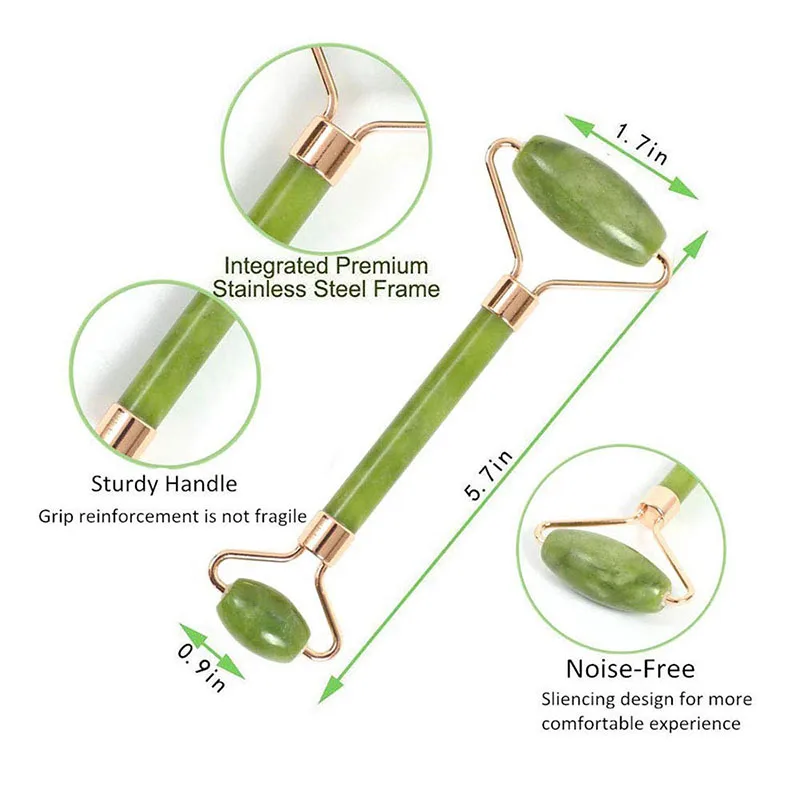 Natural Jade Roller & Gua Sha Set – Face, Neck & Eye Massager for Skin Lifting and Facial Care
