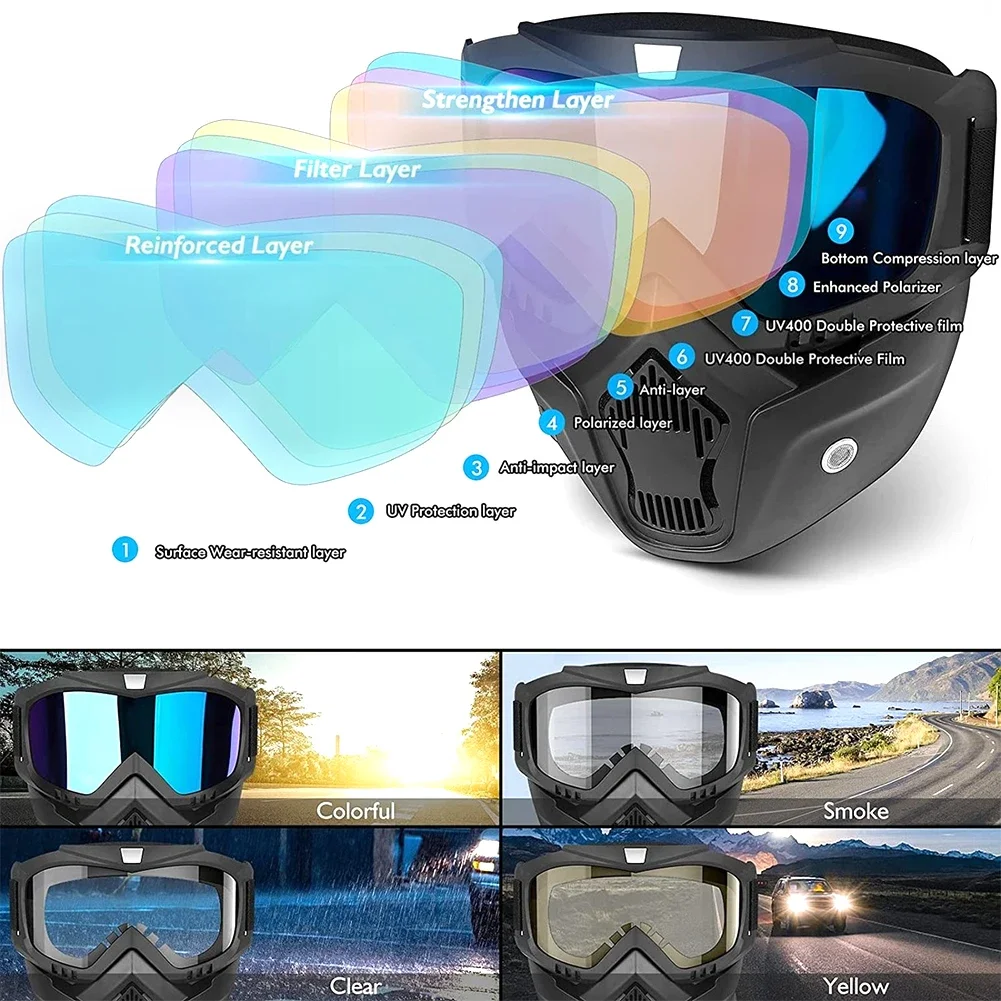 Motorcycle Riding Goggles – Windproof Helmet Glasses for Cycling, Motocross Sunglasses