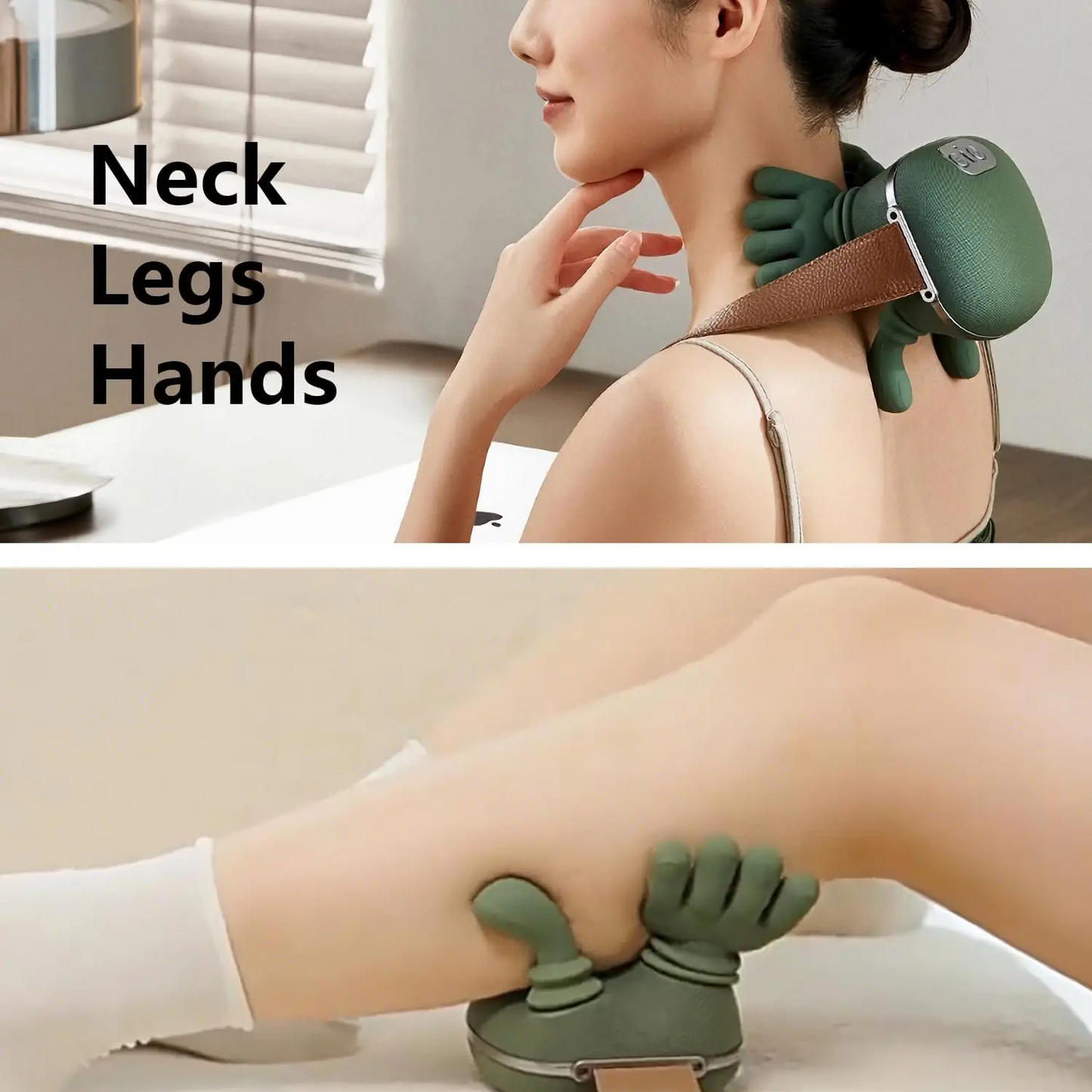 Neck & Shoulder Massager Pillow – Deep Kneading Cervical, Back & Body Leg Relaxation Massager
