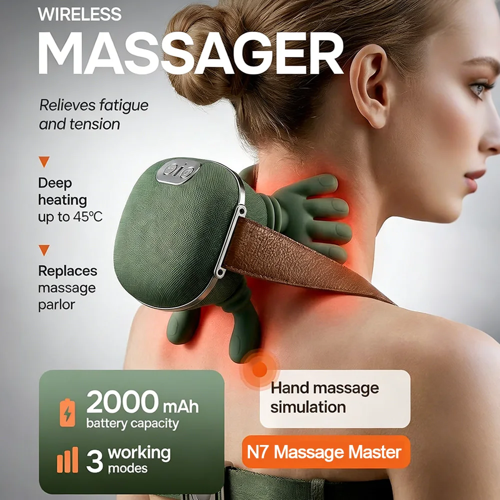 Neck & Shoulder Massager Pillow – Deep Kneading Cervical, Back & Body Leg Relaxation Massager