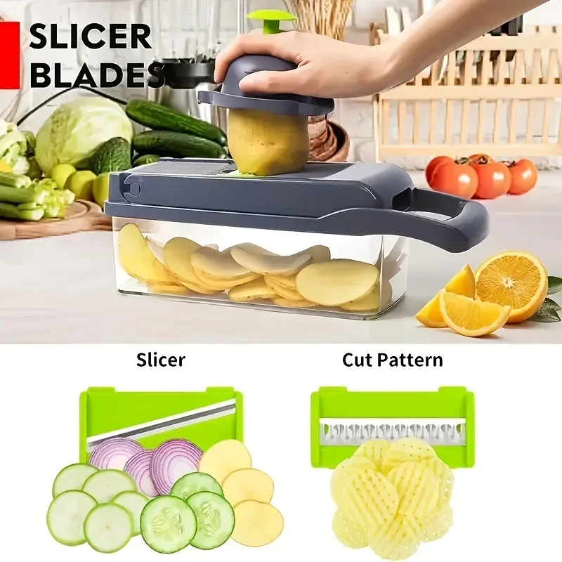 14-in-1 Multifunction Vegetable Chopper & Slicer | Onion Cutter, Food Dicer & Kitchen Tool