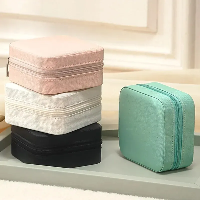 Portable Mini Jewelry Storage Box Travel Necklace Ring Jewelry Organize