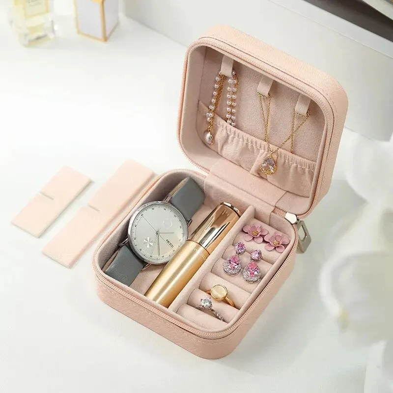 Portable Mini Jewelry Storage Box Travel Necklace Ring Jewelry Organize